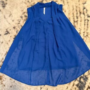 Flowy Cobalt Blue Sleeveless Blouse XL